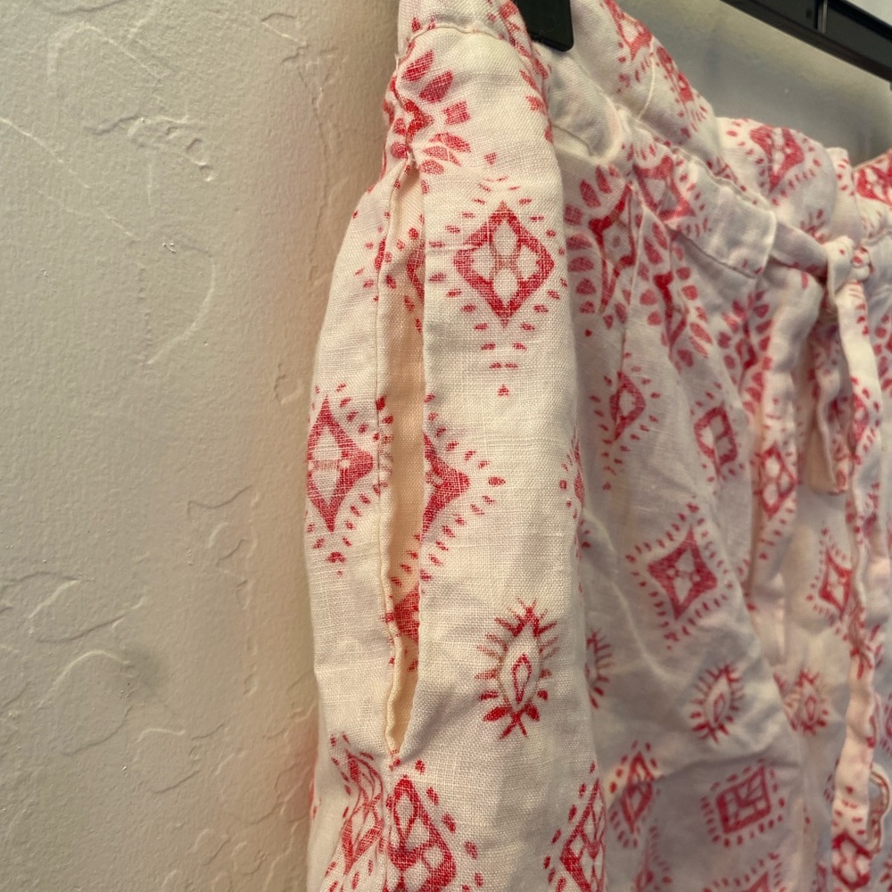 Artisan NY Cream & Red Linen Shorts Size S - Picture 3 of 9